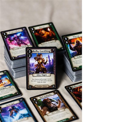 RPG simbolių ir gebėjimų statistikos kortelės